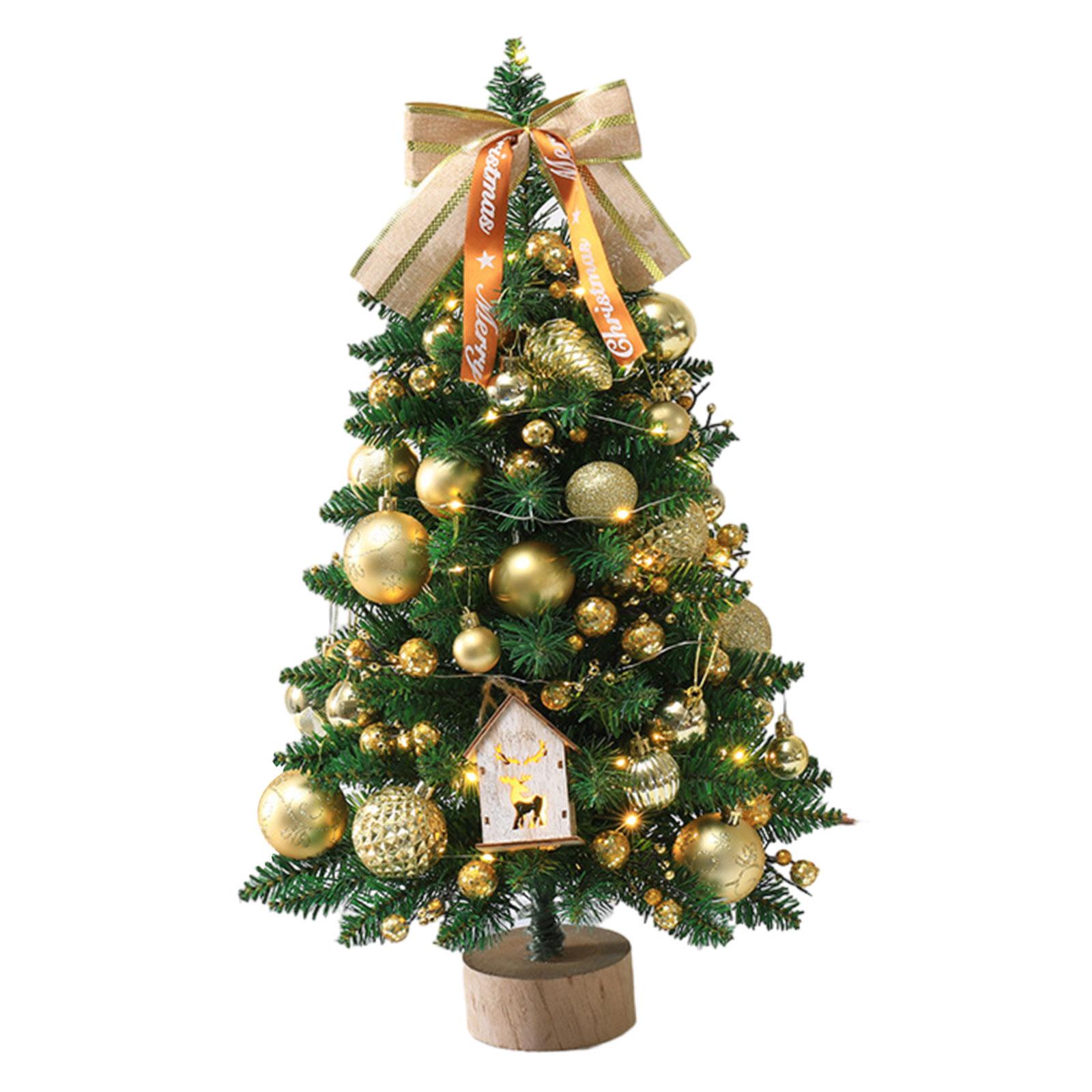 

2025 Tabletop Christmas Tree Realistic Holiday Lifelike 45cm Christmas Ornament Crafts for Bars Bedroom Home Office Desktop золотистый