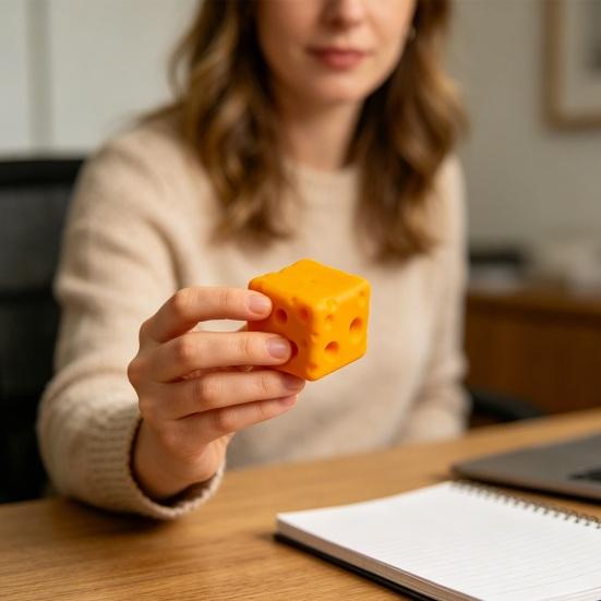 Cheese Stress Reliever Toy Fidget for Anxiety Soft Slow Rise Realistic Sensory Squeeze