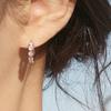 14K G.F. Prong Crystal One-Touch Ring Earrings Ea3136