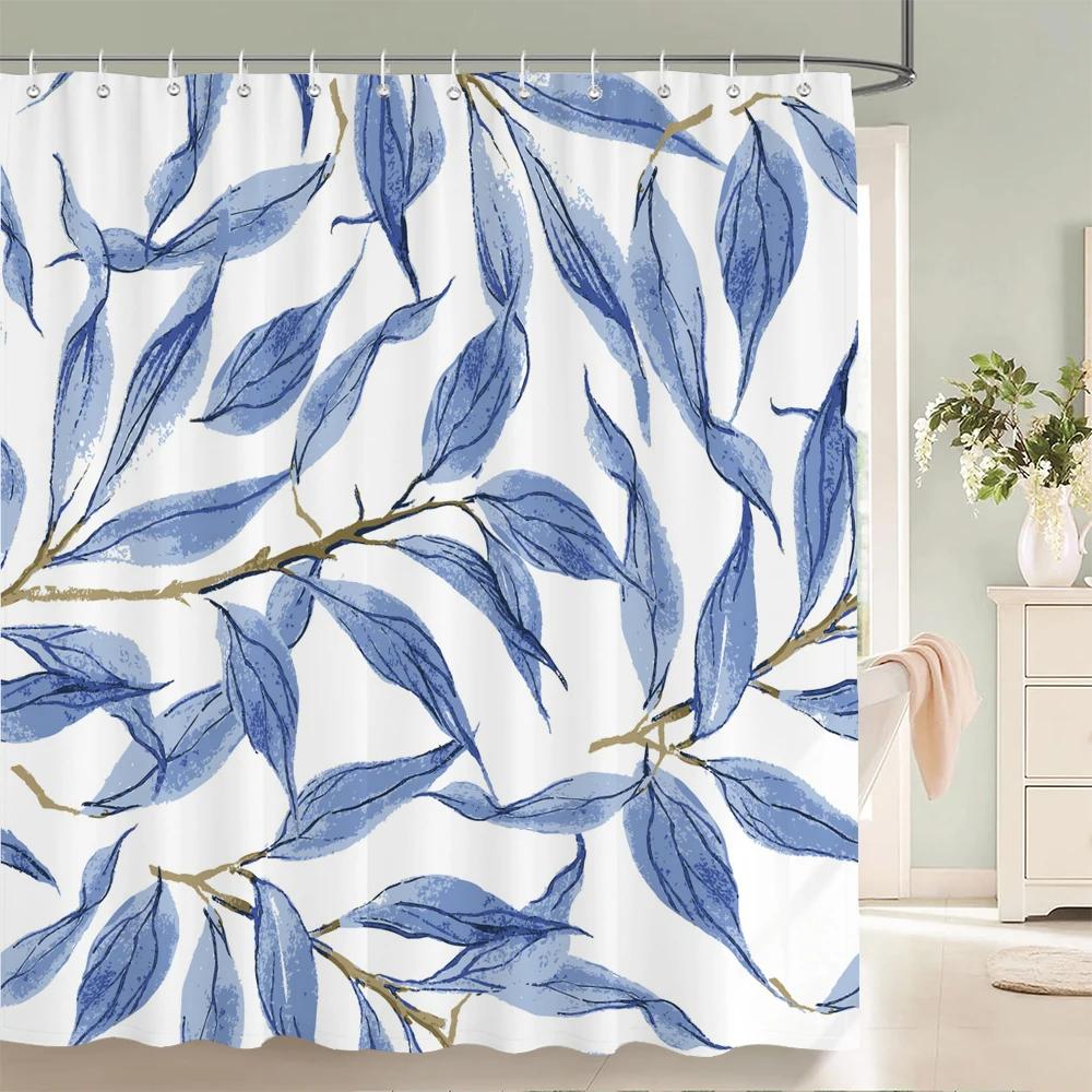 Waterproof Fabric Shower Curtains Tree leaves White Birch Bathroom Large 240X180 3D Print Decoration Shower Curtain Bath Scree