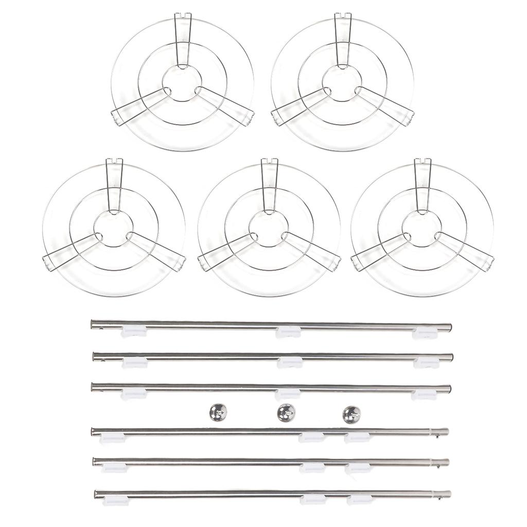 5 Tier Kitchen Pot Rack Stainless Steel Cookware Stand Storage Organizer Multi Layer Corner Shelf