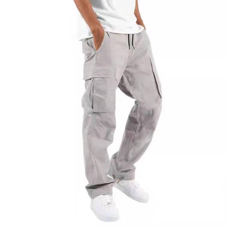 2022 Spring/Autumn Men's Cargo Pants with Drawstring - Casual Long Fit