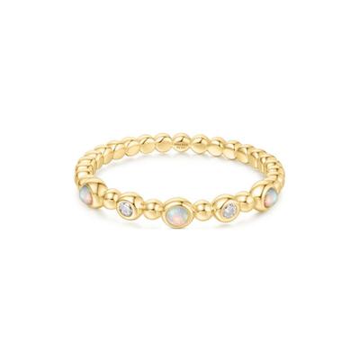 ANIA HAIE [October Birthstone] Natural Opal 925 Silver Bead Ring R064-05G