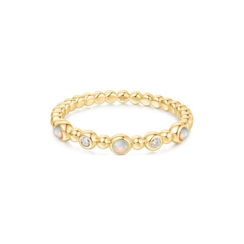 ANIA HAIE [October Birthstone] Natural Opal 925 Silver Bead Ring R064-05G