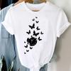 Butterfly Women Printing T-shirt Casual T Tee Vintage 90s Top Fashion Clothes Cartoon Print Lady Female Clothing Graphic Short Sleeve T-shirt