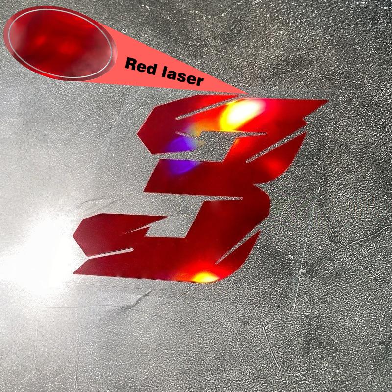 1 Stück 0 bis 9 Rote Laser-Zahl Motorradaufkleber Wasserdicht für DIY Motorrad Kraftstofftank Frontverkleidung Helm Kotflügel Vinylaufkleber