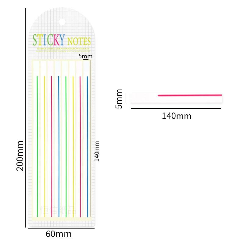 1pcs Macaron Color Sticky Strips 160 Sheets Fluorescent PET Transparent Memo Pad Index Stickers Office