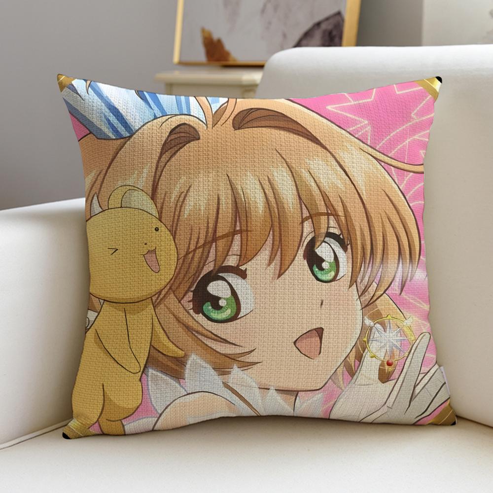 Magical CCardcaptor SakuraS Cushion Cover Breathable and skinfriendly linen pillowcase square removable and washable cushion