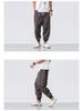 2022 Men's Loose Linen Ankle-Length Drawstring Trousers - Youthful Spring/Summer Style, Plus Size, Solid Color.