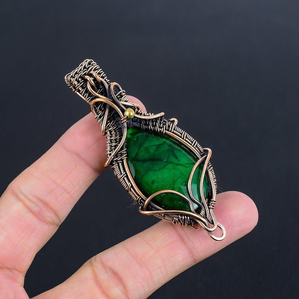 Green Flash Labradorite Pendant Gemstone Jewelry, 999 Copper Wire Wrapped Pendant, Handmade Jewelry Birthstone Pendant, Gift For Him