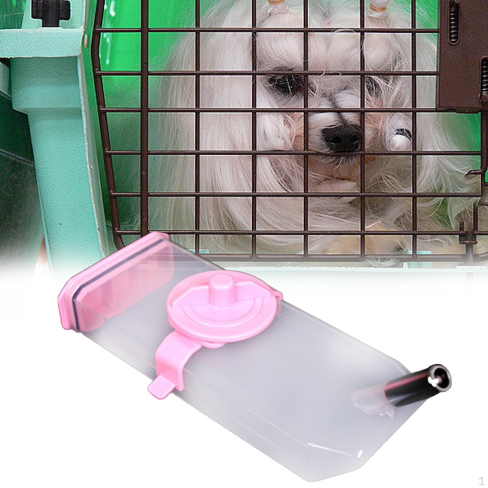 

Бутылка для воды для собак, поилка для питомника, кормушка, подвесной диспенсер для домашних животных 480ml pink