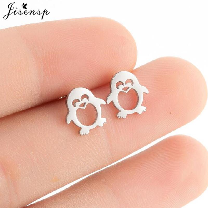 Multiple Mini Stainless Steel Bird Jewelry Earrings  Trend For Women Girls Cute Crane Parrot Bee Hummingbird Studs oorbellen