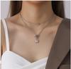 European & American Multi-layer Titanium Steel Necklace with Non-fading OT Buckle Clasp - Versatile Stackable Pendant for Women