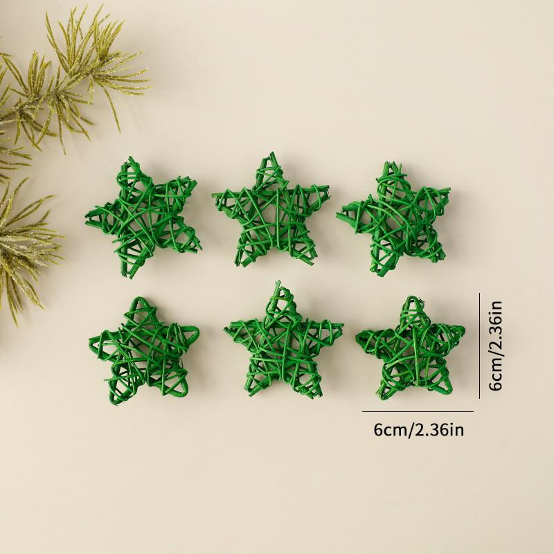 Christmas Wicker Decorations Star Heart Hanging Set For Festival Celebration