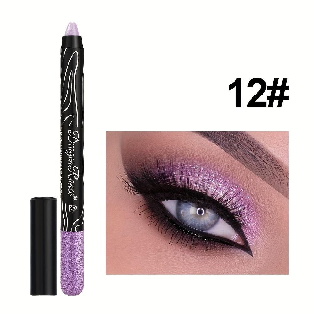 12-Color Eyeshadow Pencil Vibrant Matte Metallic and Shimmery Effects Creamy Waterproof Formula Eyeshadow Stick Long-Lasting Smudge-Proof Makeup