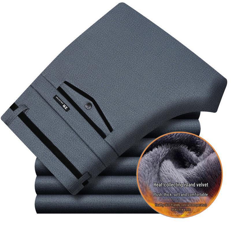 

Мужские зимне-осенние плотные повседневные брюки-стрейч - свободные прямые брюки для пап среднего возраста 31