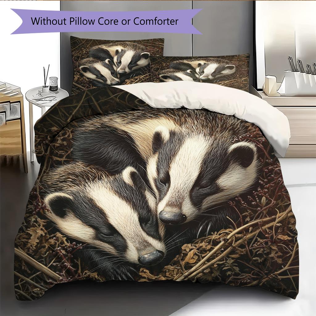 Cartoon Pattern Bedding Quilt Set Quilt Cover Pillowcase Home Decoration Birthday Gift (1 * Duvet Cover + 2 * Pillowcase, Without Core)