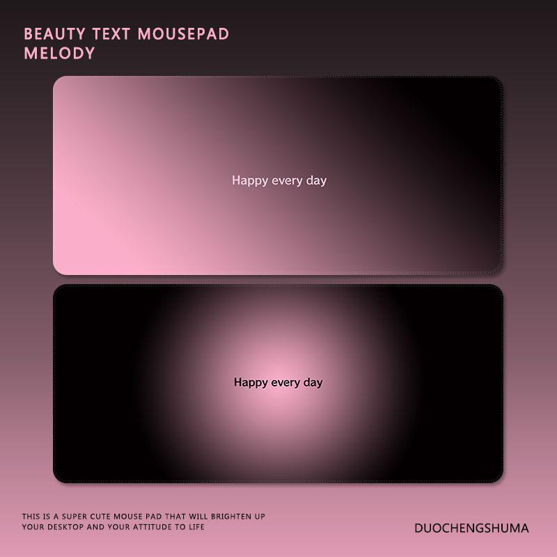 Morandi Esports Large Gradient Mouse Pad - Black & Pink Desk Mat for Office/Keyboard