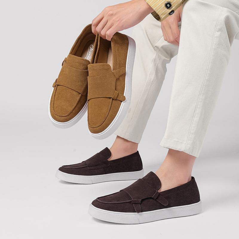 New retro men's versatile sneakers casual Mengke board shoes genuine leather soft-soled shoes loafers large size men's shoes