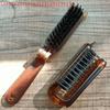 Portable Cat Ear Boar Bristle Hair Brush Amber Foldable Collapsible Travel Massage Styling Tool for Women Salon Gift