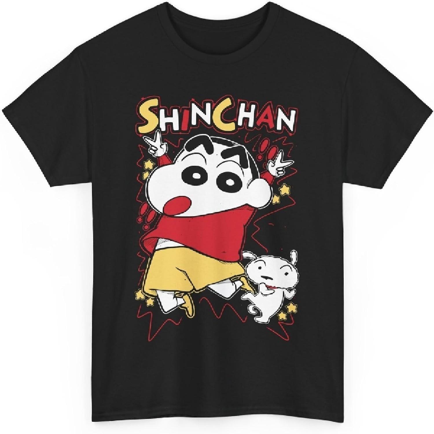 

Crayon Anime Shin-chan T-Shirt Merch Casual Short Sleeved Shirt Tee XXXXXL чорний