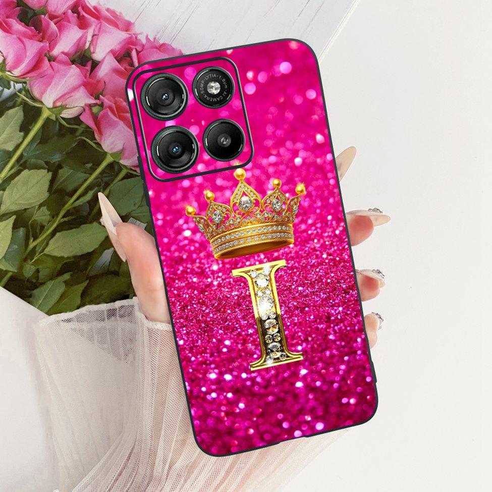 Phone Case For Moto G67 Power 5G Cover Silicone Luxury Letters Crown Soft Funda For Motorola Moto G67 Power 5G Casing