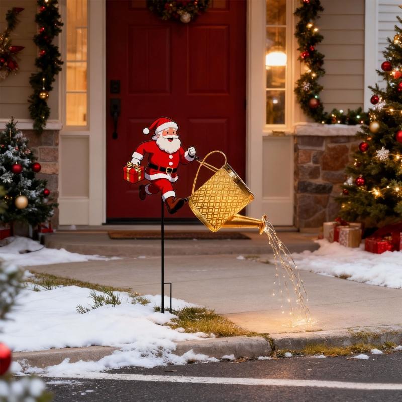 Solar Powered Christmas Kettle Light Outdoor Garden Decoration With Automatic Charging Weather Resistant Festival Atmosphere