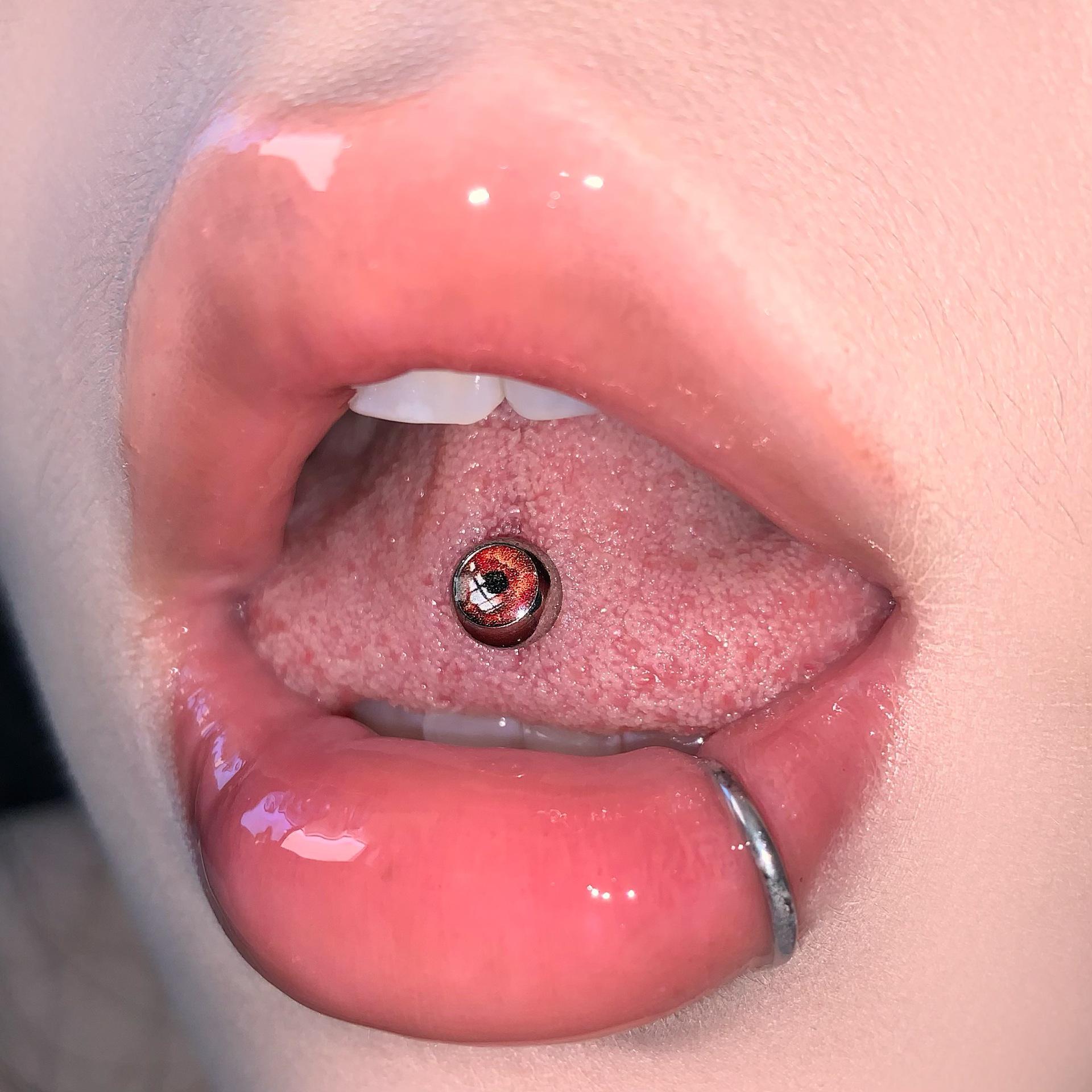 Магическое титановое украшение для пирсинга языка «Звездное небо» Length 12mm, Thickness 1.6mm