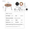 Folding Barbecue Stove Outdoor Camping Tea Boiling Stove Wood Grain Round Folding Table Picnic BBQ Stove