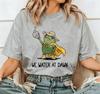 Casual Fashion Our Adorable Morning Capsleeved Tshirt With Frog Patterns On The Round Neckline Suitable For Both Unisex And Unisex