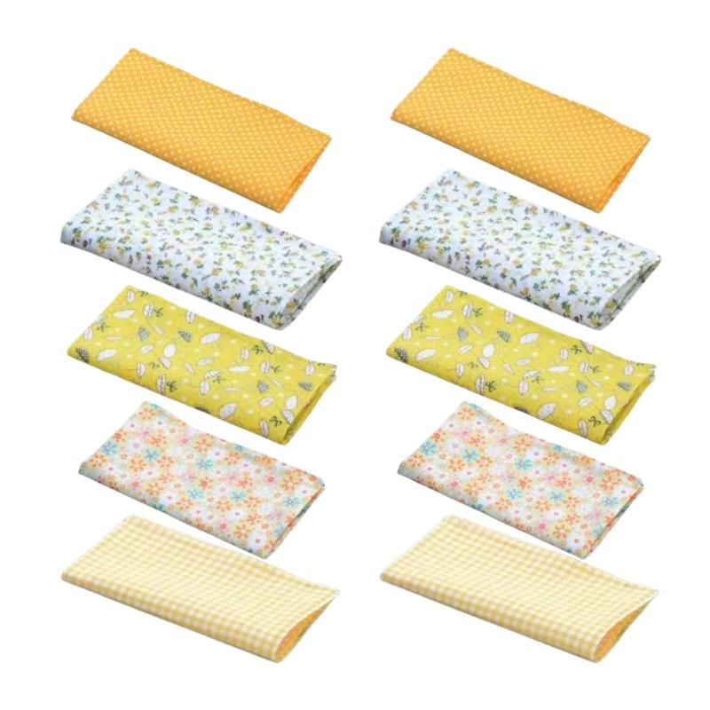 Flower Printing Handkerchief 10PCS Pocket Hankie Towel Sweat Wiping Cloth Kerchief for Adult Unisex Gifts Packing Cloth