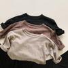 Unisex Kids Korean Style Solid Long Sleeve Cotton Casual T Shirt Top