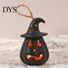 Festive Halloween Lights 12 Pcs LED Pumpkin Lantern, Spooky Hanging Lighted Indoor Night Light with Witch Hat for Outdoor Home Party Decor Lanterns