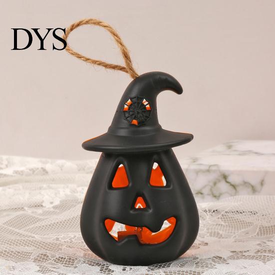 Festive Halloween Lights 12 Pcs LED Pumpkin Lantern, Spooky Hanging Lighted Indoor Night Light with Witch Hat for Outdoor Home Party Decor Lanterns