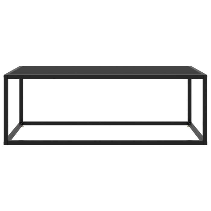 VidaXL Table basse Noir avec verre noir 100x50x35 cm