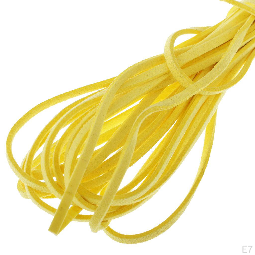 2 Pcs 2mm Flat Leather Beads Thread Suede Cord String for DIY Jewelry Crafts