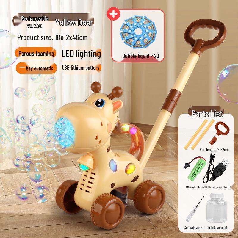 2025 Handheld Automatic Bubble Machine Toy for Kids – Outdoor Push Cart Bubble Blower