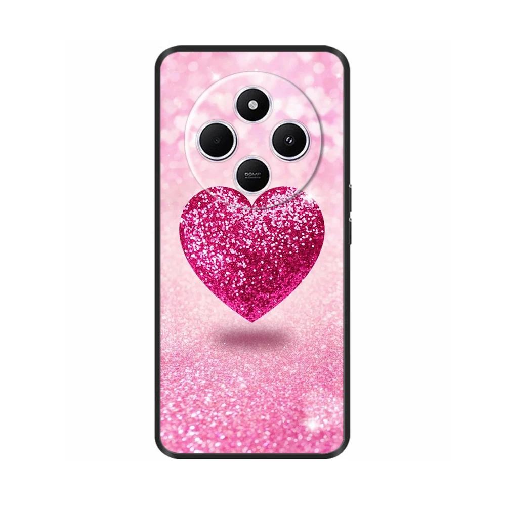 Shockproof Funda For Xiaomi Redmi A4 5G Case 6.88" Soft TPU Silicone Phone Cover For RedmiA4 2024 A 4 Capas Printed Heart Flower
