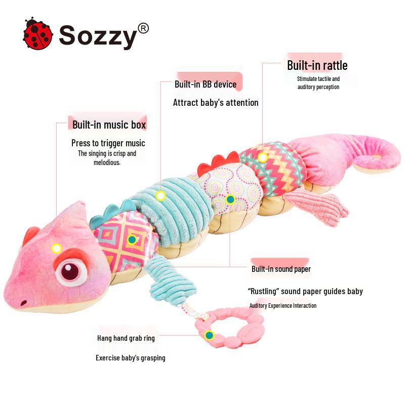Sozzy Chameleon Baby Height Chart & Soothing Plush Toy, 0-1 Year Old Educational Doll