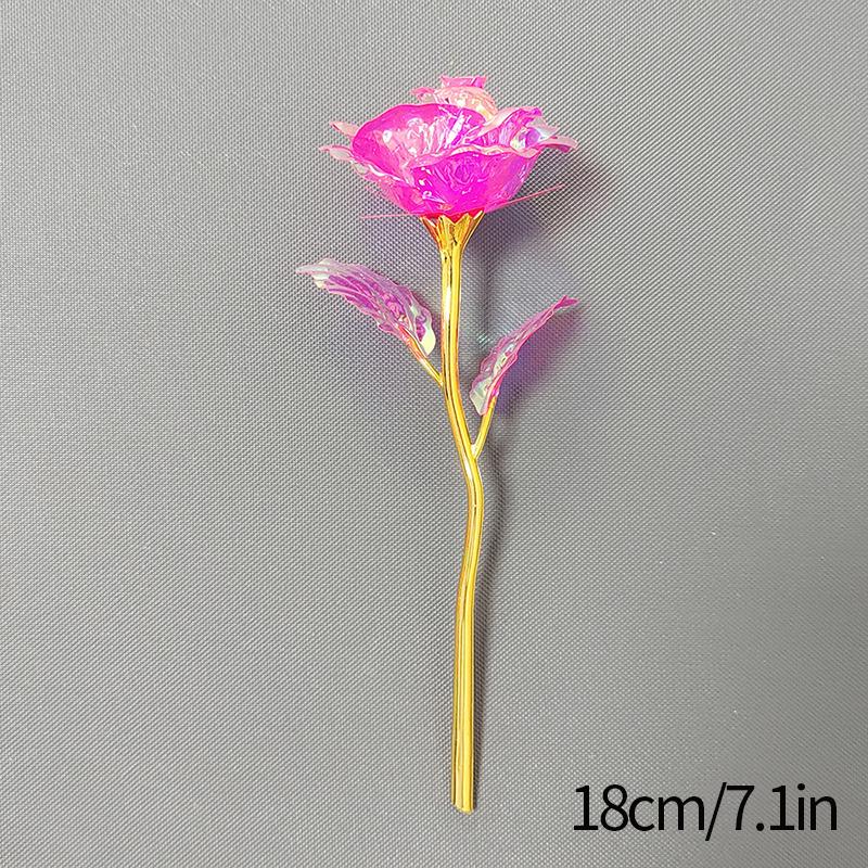 Eternal Rose Flowers Colorful Luminous Rose Artificial Flowers Gold Foil Simulation Flower Mother's Day Gifts Valentines Decor