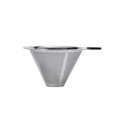 Filtr do kawy ze stali nierdzewnej Typ przelewowy Srebrny Stożkowy dripper Drobna siatka Nie wymaga papierowych filtrów Filtr do kawy wielokrotnego użytku