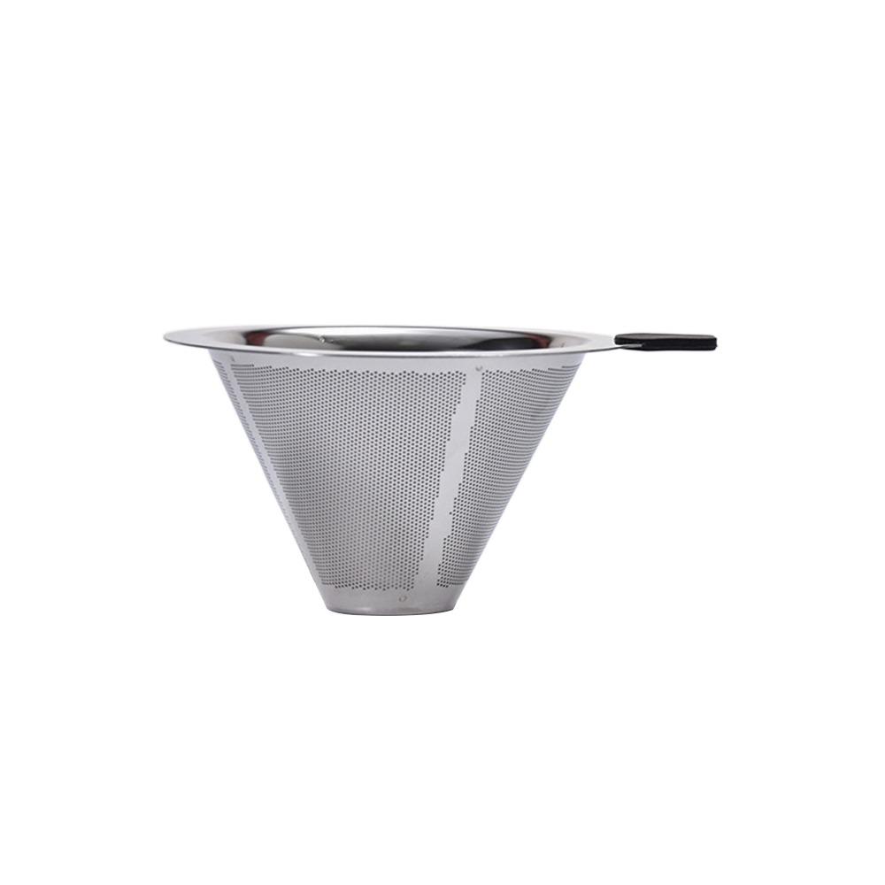

Stainless Steel Coffee Filter Drip Type Silver Pour Over Cone Dripper Fine Mesh No Filter Paper Required Reusable Coffee Filter