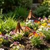 Doppelglocken Gartenstab Rustikales Windspiel Hofkunst Outdoor Eisen Windglockenstab für Rasen Hof Terrasse Gartenweg Dekor