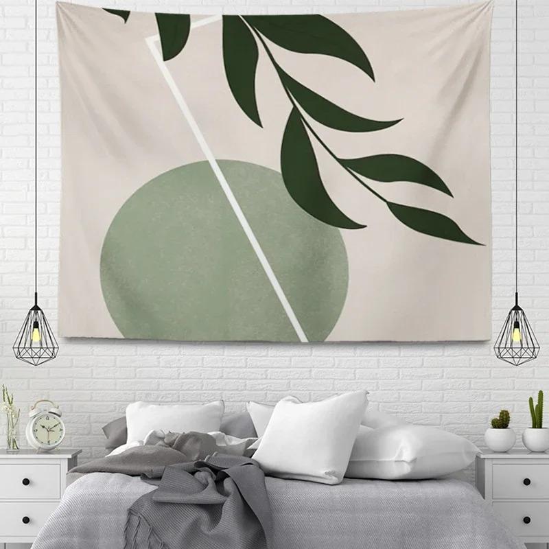Simple Plant Green Leaf Wall Decor Tapestry Home Living Room Tapestry