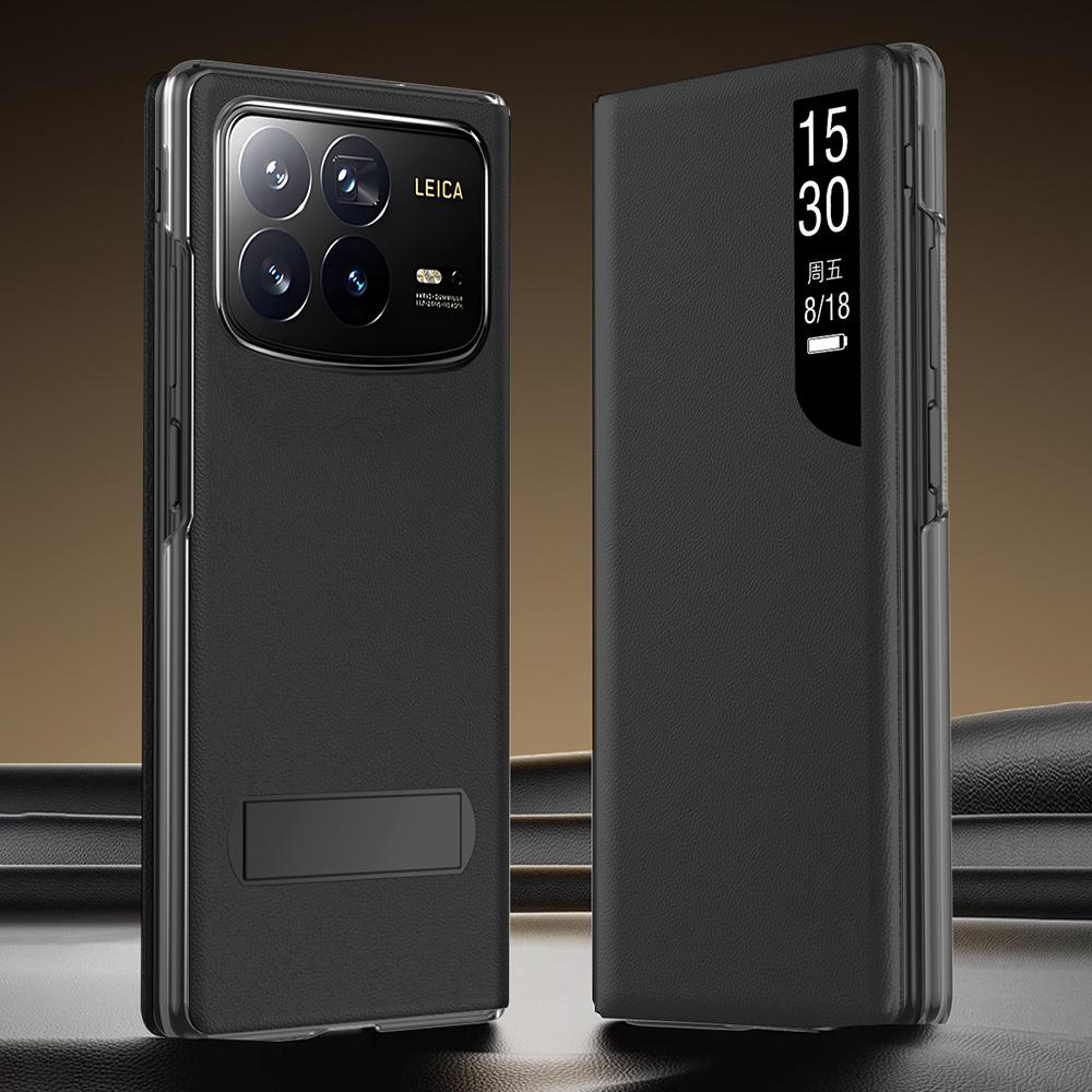Für Xiaomi Mix Fold 4 5G Hülle Sichtfenster PU-Leder Ständer Handyhülle