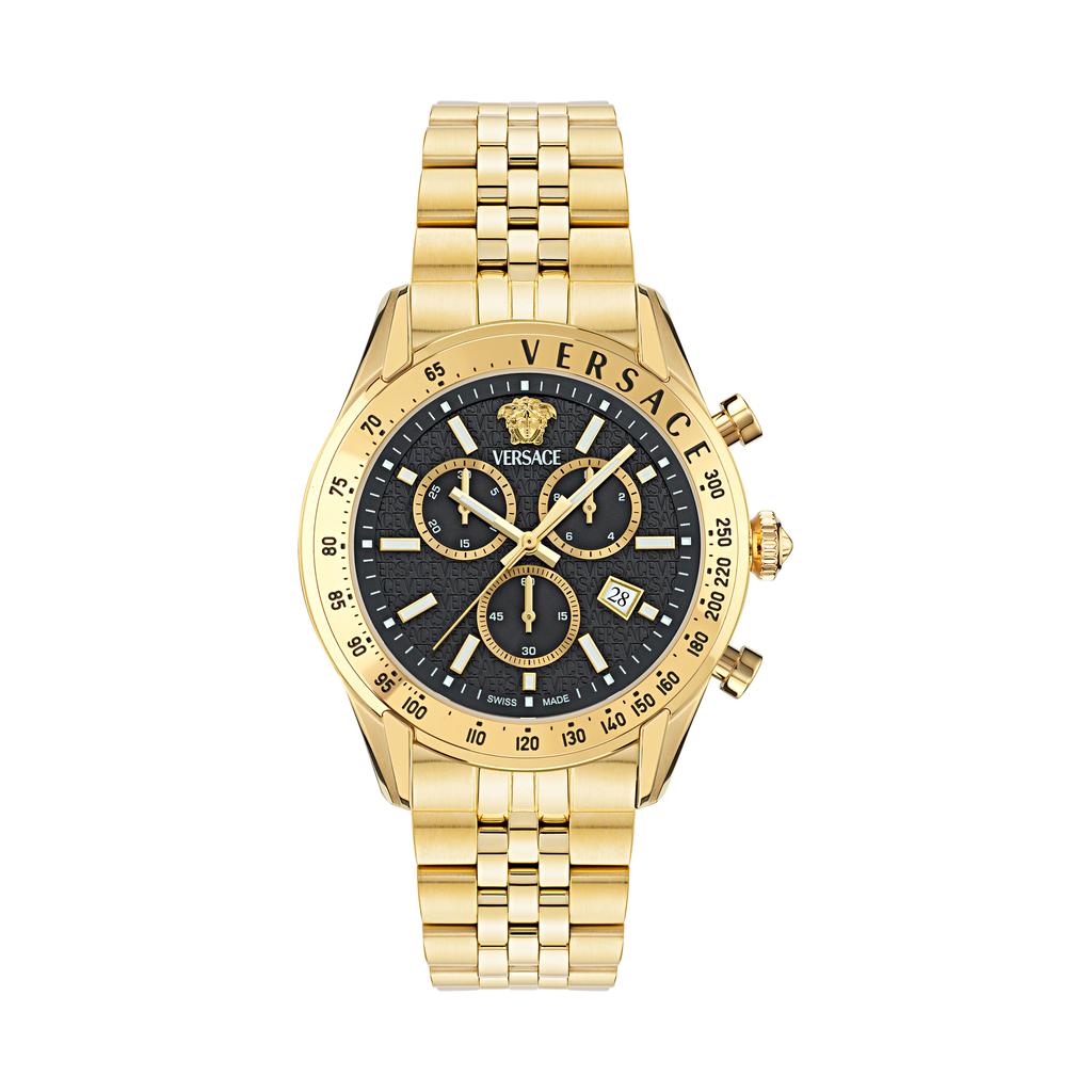 Versace Quartz Watch Stainless Steel Band White Dial Chronograph Calendar Multifunction Couple Watch Men Watches Silver VE8R00424