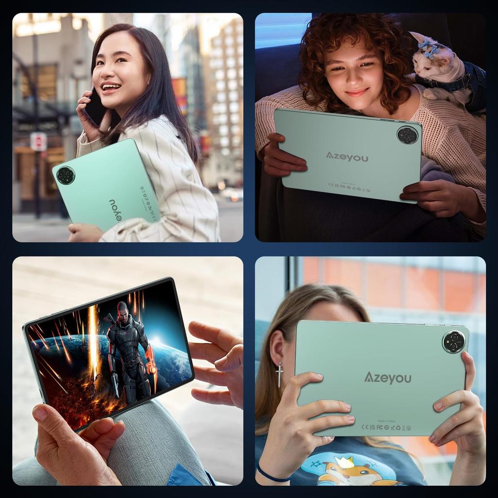 Azeyou Android Large Widevine L1 Netflix 6000mAh Large 5G Bluetooth Full Metal GMS Face Wireless and Split Screen 10-inch Tablet, Wi-Fi Model, 10-inch