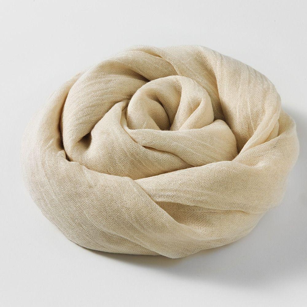 Solid Color Scarf Sun Protection Wrap Hijab Summer Pashmina Women Men