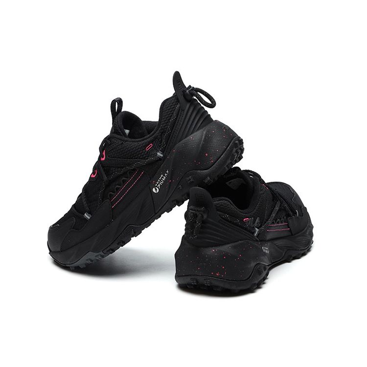 Fila Outdoor Trail Professional Fleece Low Top Running Shoes Women Sneakers Black Shadow-Gray A12W142208FBD