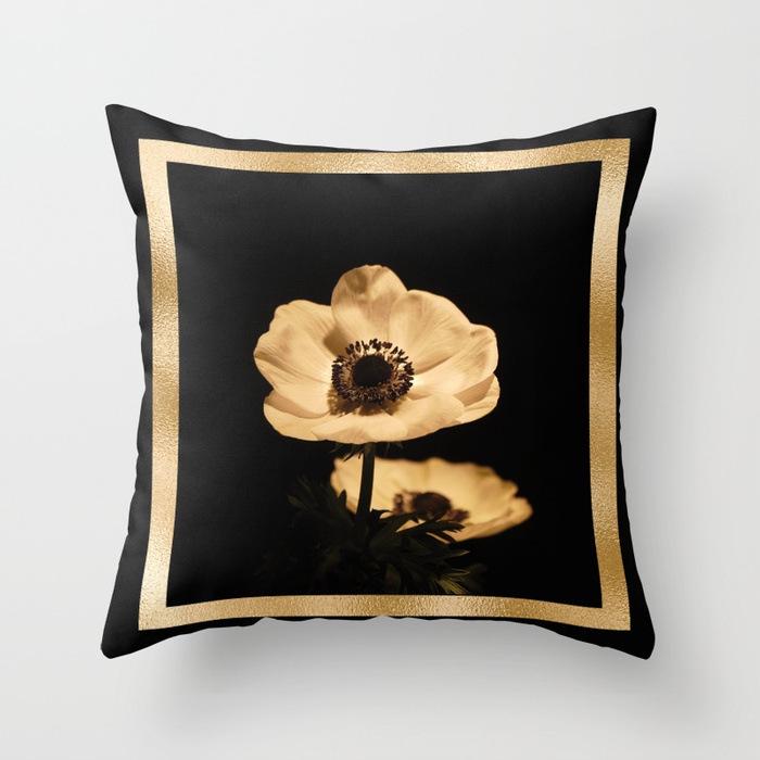 Fashionable and Simple Geometric Golden Peach Leather Velvet Pillow Case Car Sofa Cushion Pillow Backrest Lazy Man